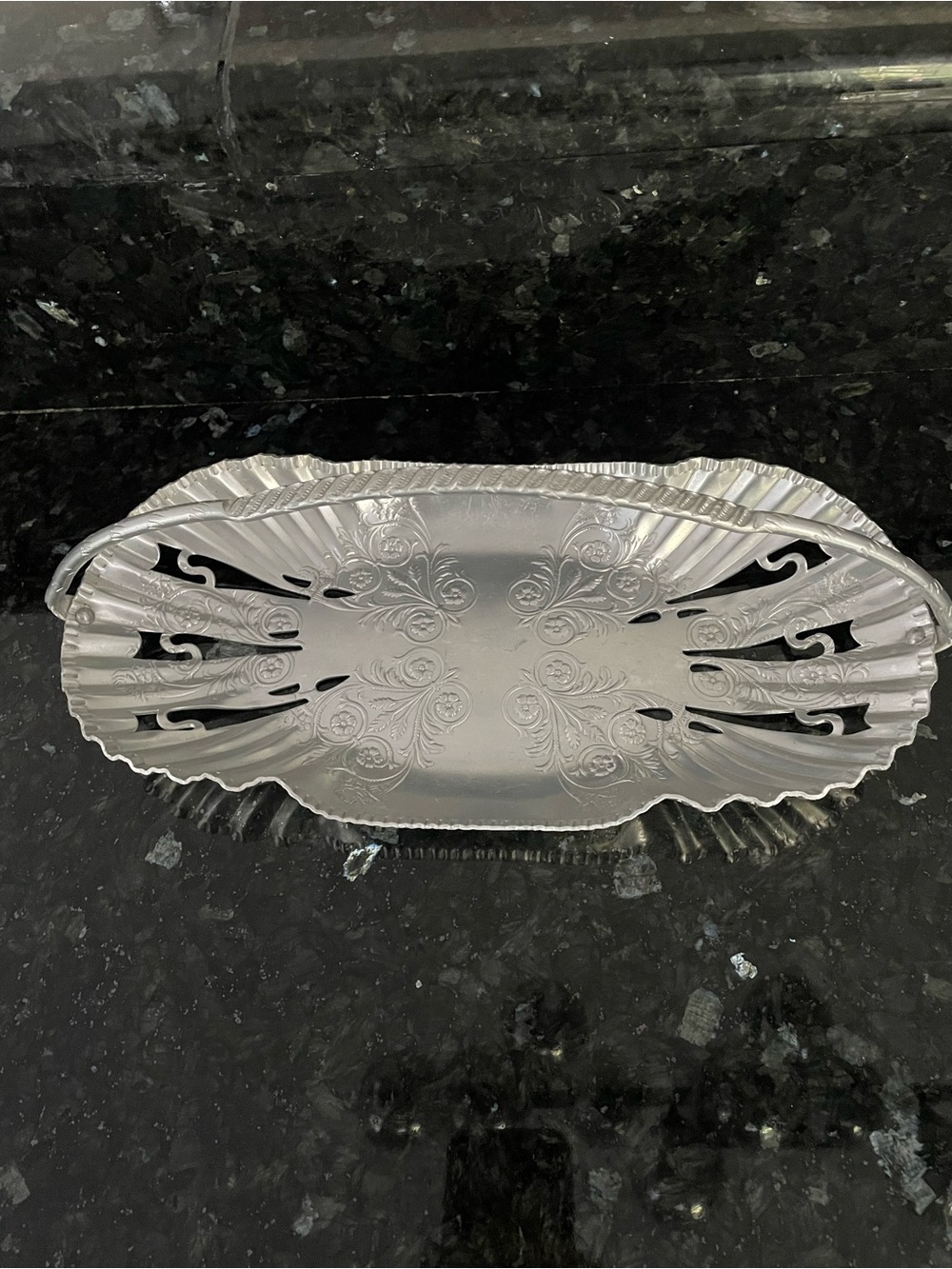 Vintage Hand Wrought Aluminum Tray
